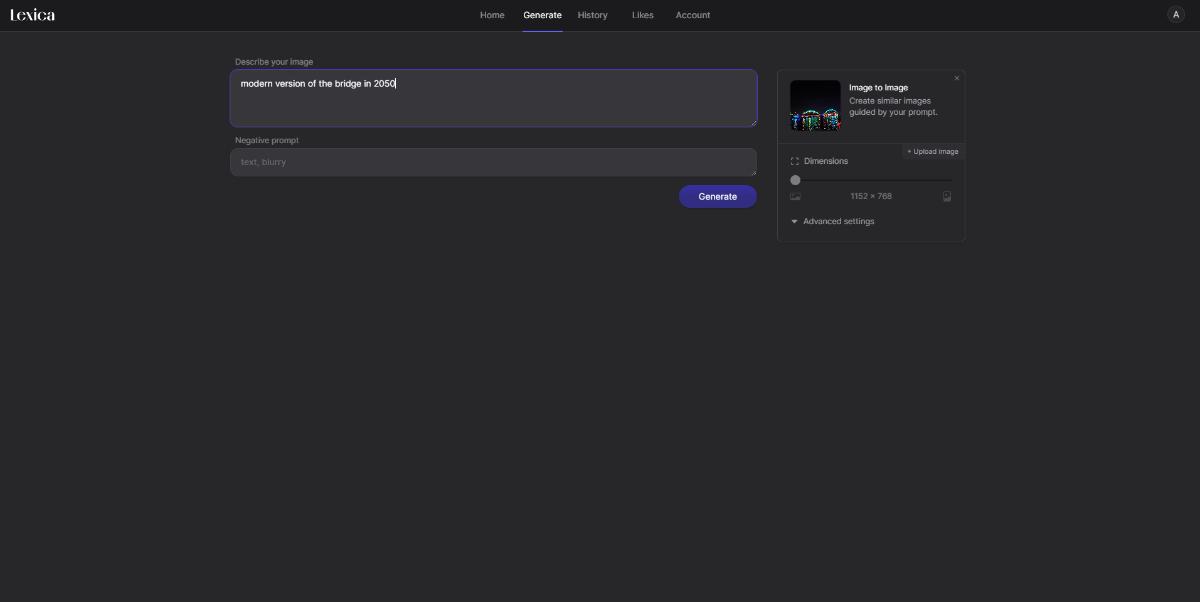 How to Create Art With Lexica Art step 2